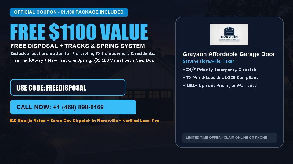 FREE Old Door Haul-Away & Heavy-Duty Tracks in Floresville, TX - Grayson Affordable Garage Door